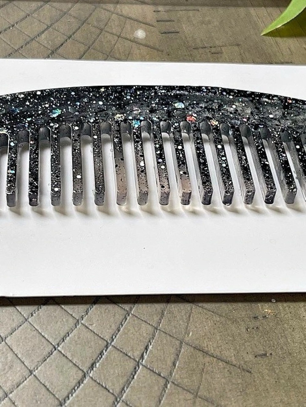 Black Glitter Hair Comb